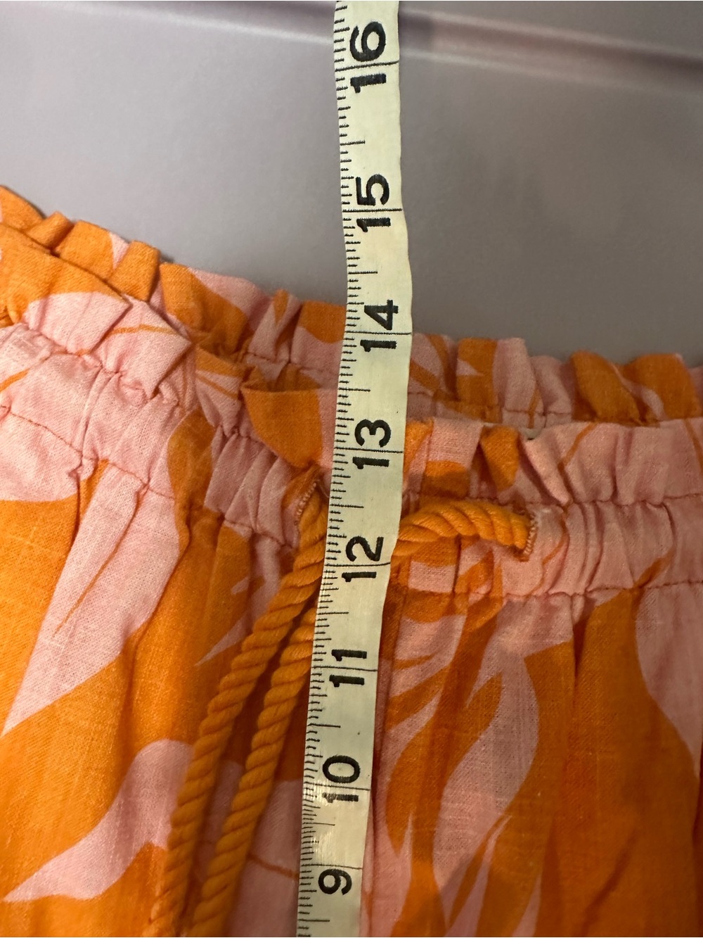 NWT AUR OCEÀ BRASILE Gathered Wide Leg Pant pink orange floral hibiscus - Picture 11 of 12